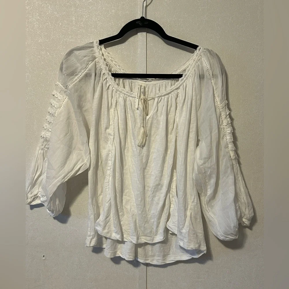 Anthropologie | White Boho Blouse | Size Small - Picture 1 of 7
